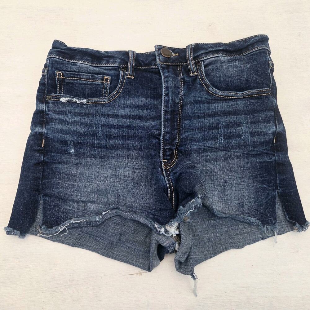 BKE Billie Shorts Womens Size 28 Cut Off Denim Distressed Raw Hem Whiskers